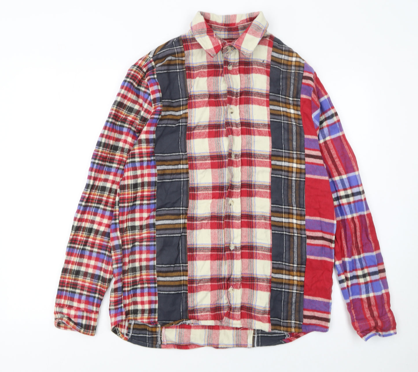 Zara Men’s Multicoloured Plaid Cotton Button-Up Shirt Size S