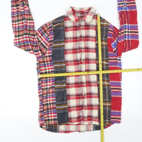 Zara Men’s Multicoloured Plaid Cotton Button-Up Shirt Size S