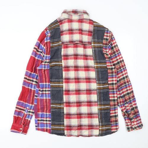 Zara Men’s Multicoloured Plaid Cotton Button-Up Shirt Size S