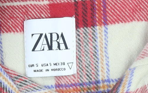 Zara Men’s Multicoloured Plaid Cotton Button-Up Shirt Size S