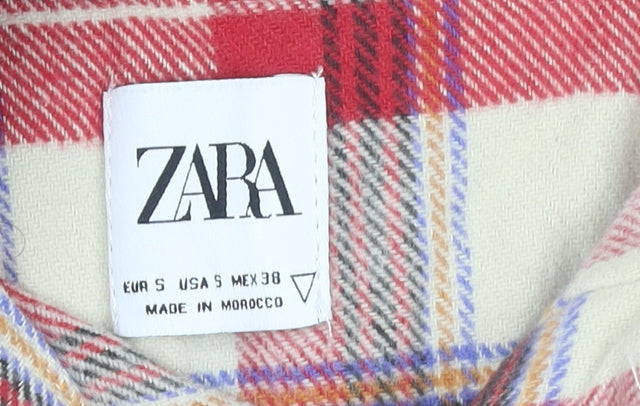 Zara Men’s Multicoloured Plaid Cotton Button-Up Shirt Size S
