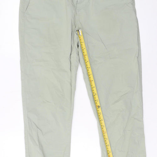Zara Women Green Jogger Trousers Size M Elastic Waist Cotton Blend