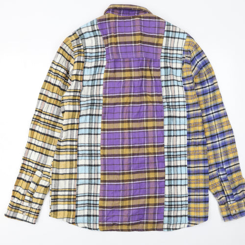 Zara Men's Multicoloured Checked Flannel Button-Up Shirt Size S