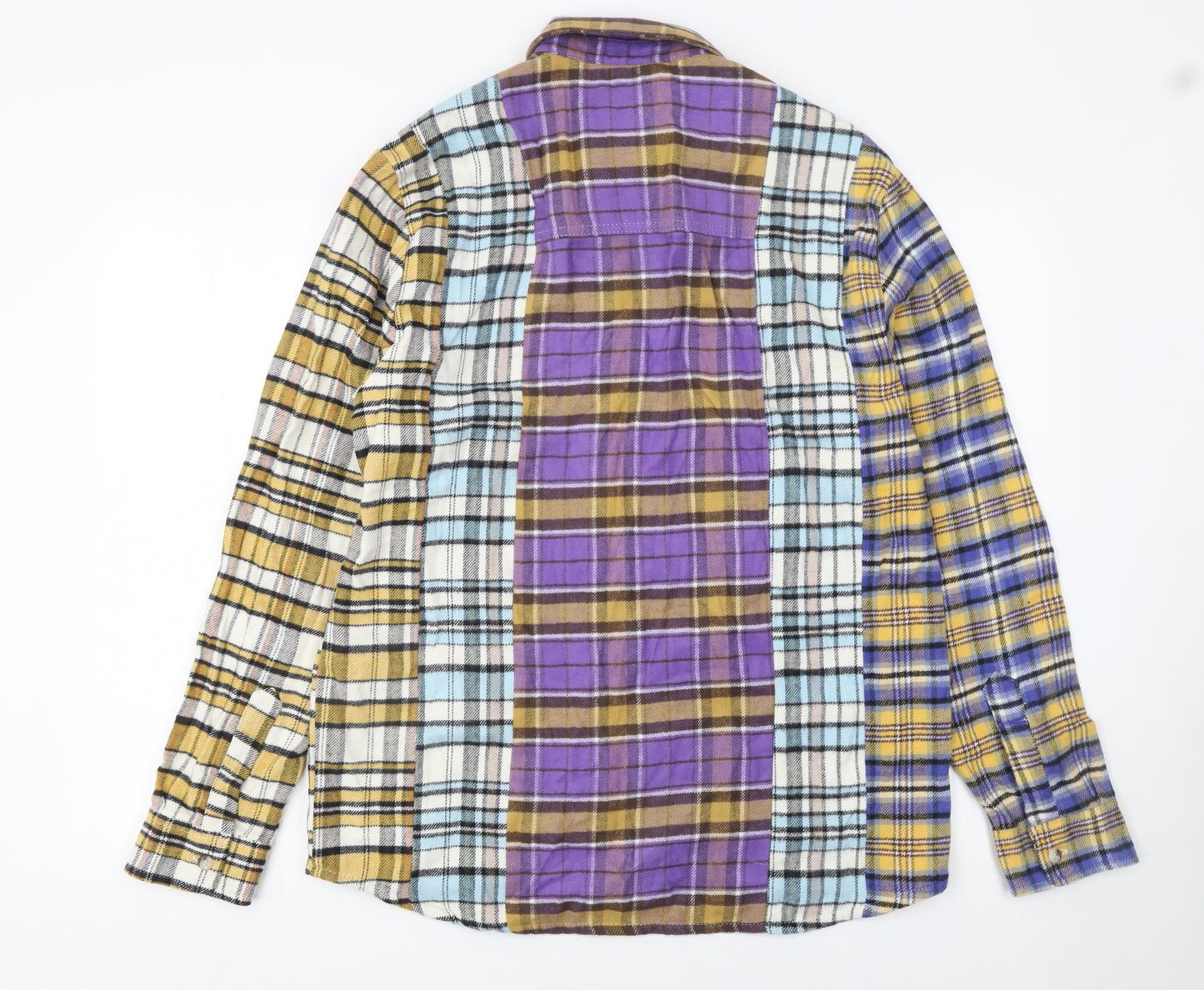 Zara Men's Multicoloured Checked Flannel Button-Up Shirt Size S