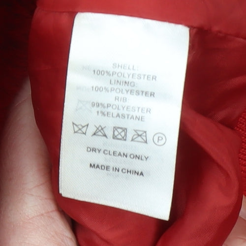 Broken Standard Women Red Faux Fur Full Zip Hoodie Size 8