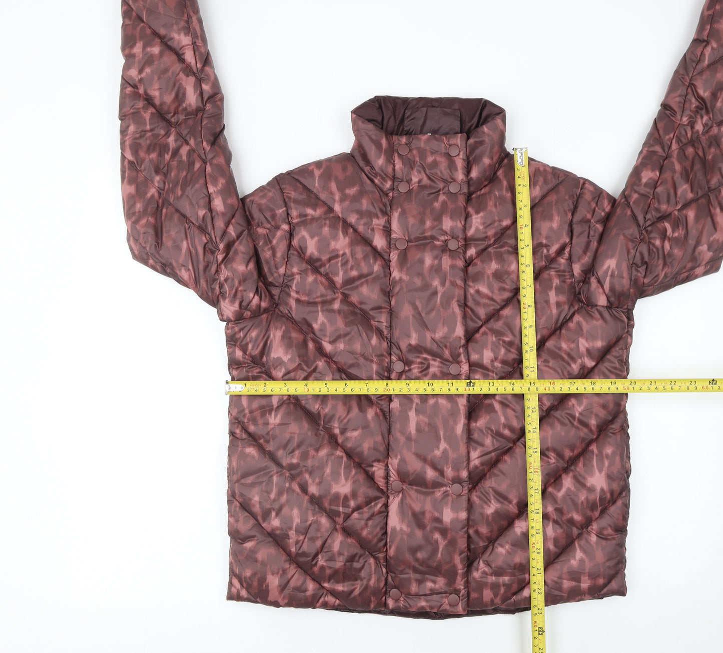 Principles Women Brown Animal Print Puffer Jacket Size 10 Regular