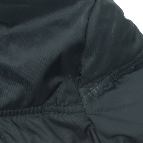 Mango Women's Black Long Puffer Coat S Hooded Belted Winter Jacket