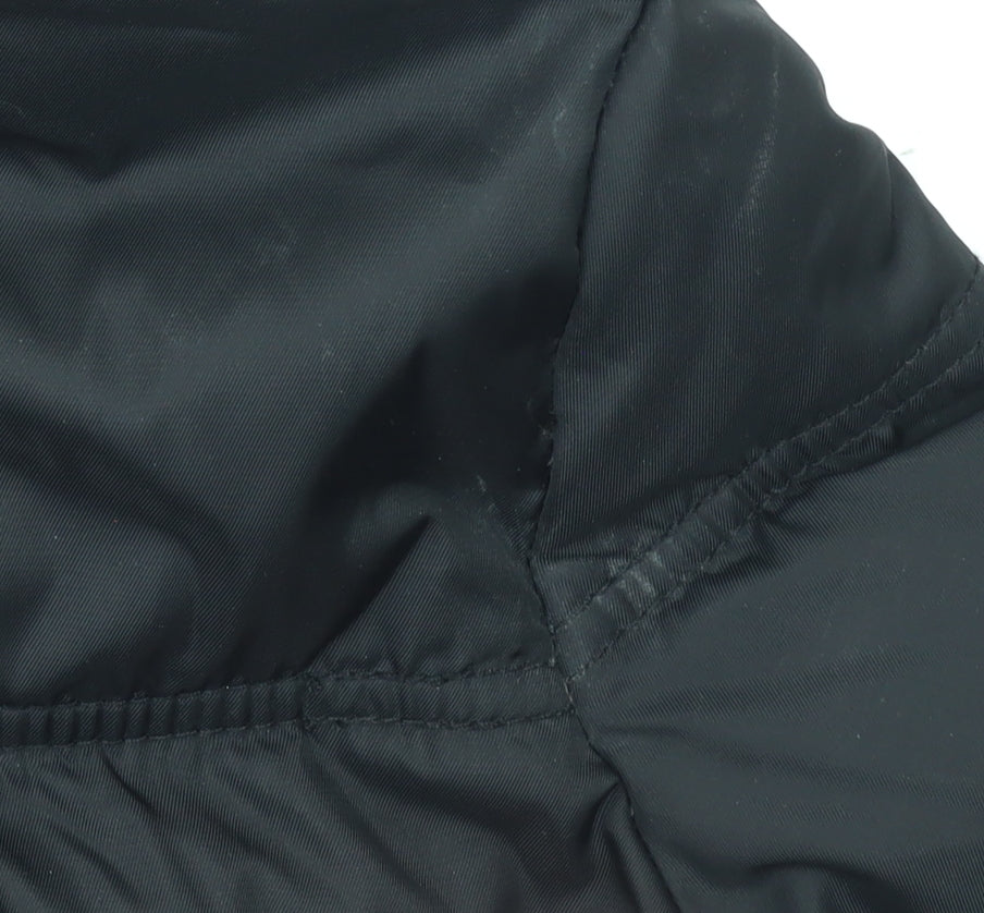 Mango Women's Black Long Puffer Coat S Hooded Belted Winter Jacket