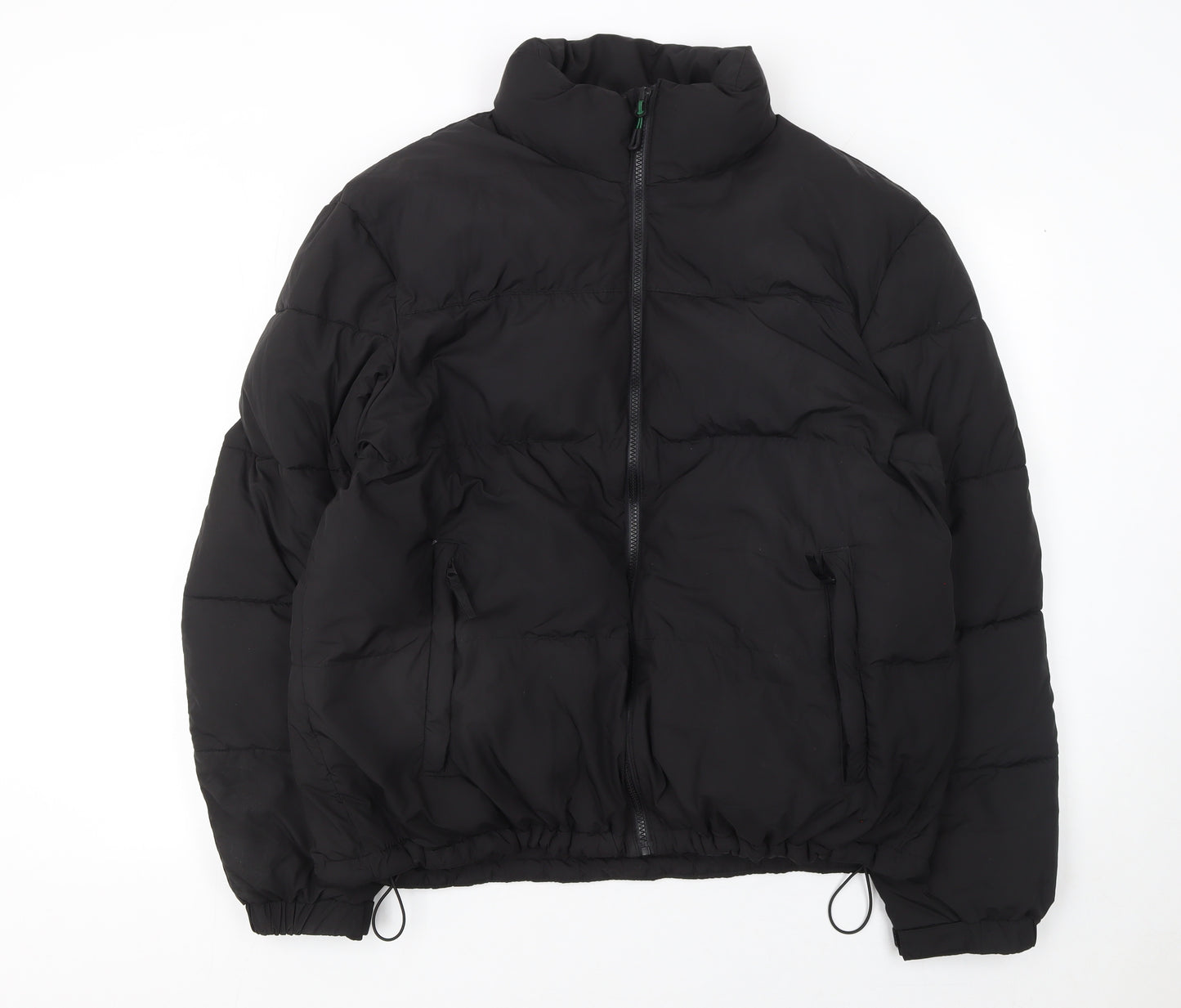 Zara Womens Black Puffer Jacket Size 14 Winter Quilted Coat