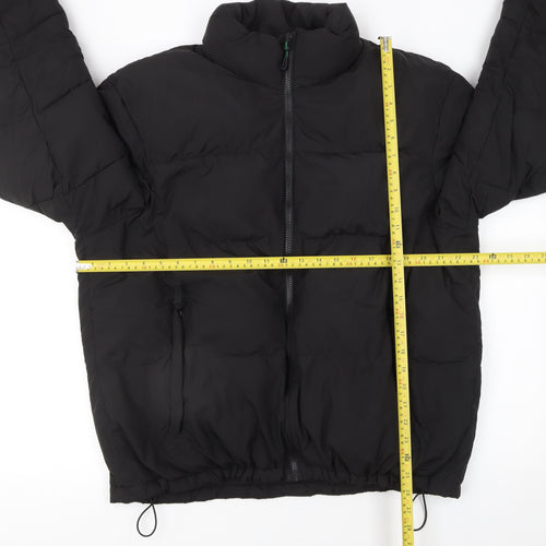 Zara Womens Black Puffer Jacket Size 14 Winter Quilted Coat