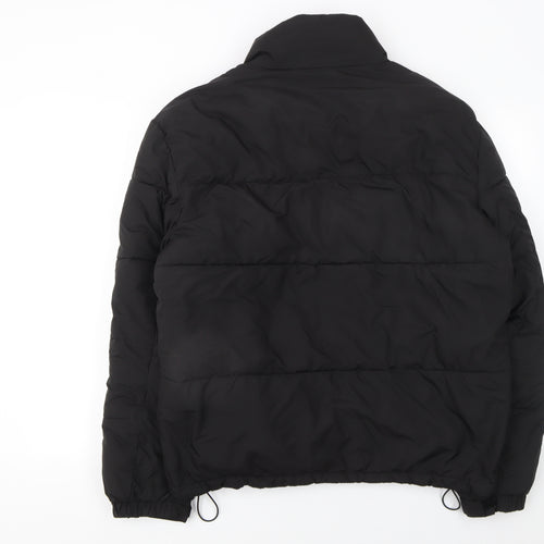 Zara Womens Black Puffer Jacket Size 14 Winter Quilted Coat