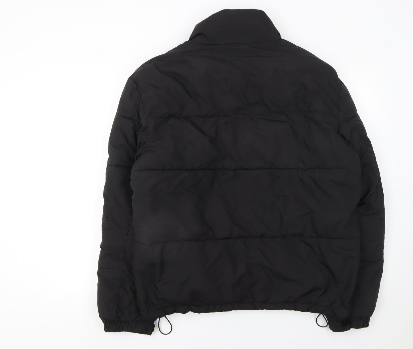 Zara Womens Black Puffer Jacket Size 14 Winter Quilted Coat