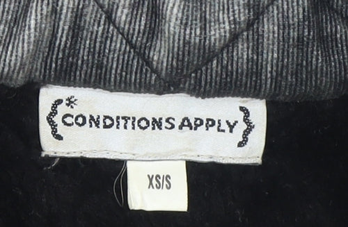 Conditions Apply Women's Grey Quilted Long Coat XS Relaxed Fit