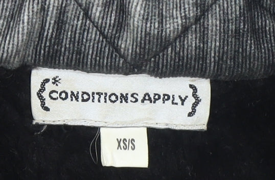 Conditions Apply Women's Grey Quilted Long Coat XS Relaxed Fit