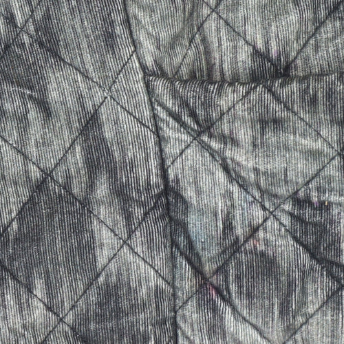 Conditions Apply Women's Grey Quilted Long Coat XS Relaxed Fit