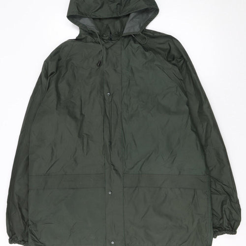 Footpath Men's Green Waterproof Hooded Rain Jacket M