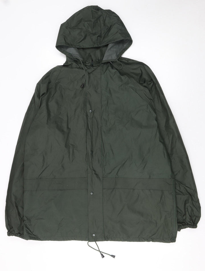 Footpath Men's Green Waterproof Hooded Rain Jacket M