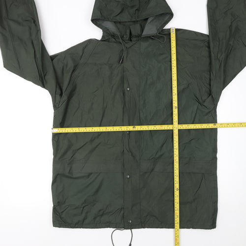 Footpath Men's Green Waterproof Hooded Rain Jacket M