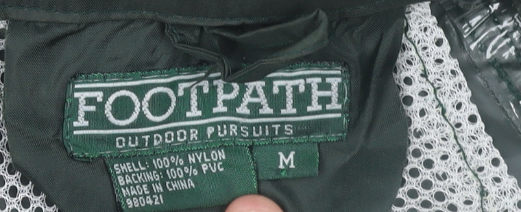 Footpath Men's Green Waterproof Hooded Rain Jacket M