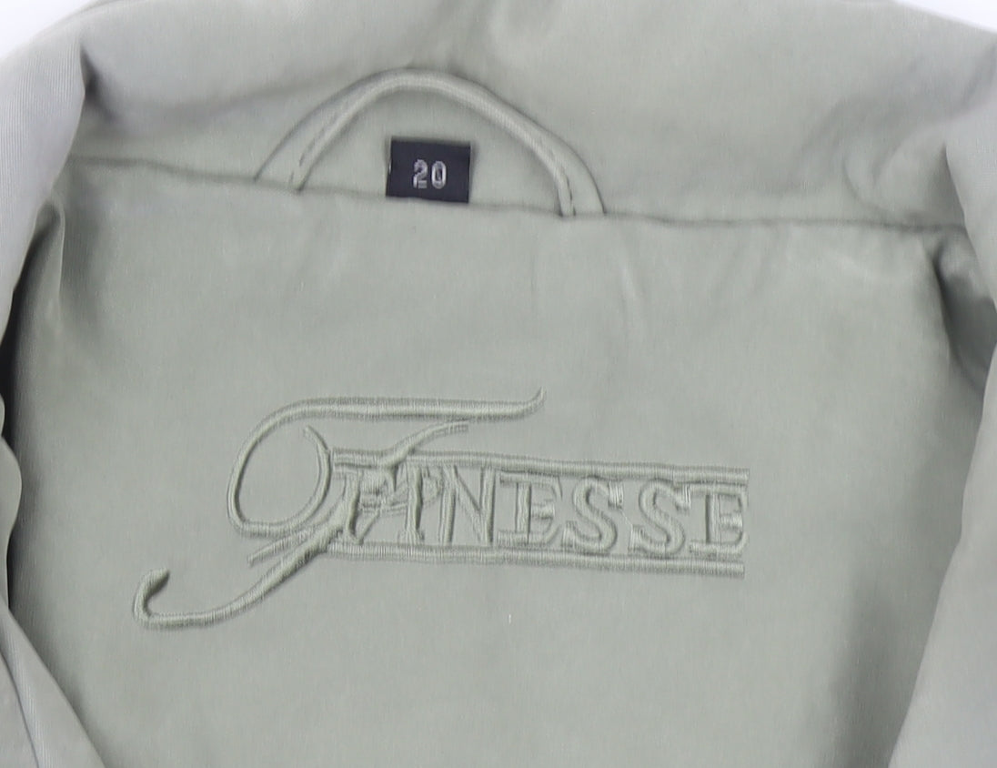 Finesse Women’s Green Size 20 Mid-Length Zip Jacket