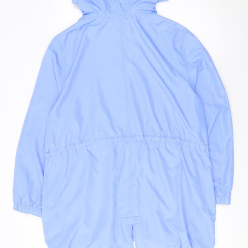 Primark Women Blue Hooded Mid-Length Jacket XL Lightweight Waterproof
