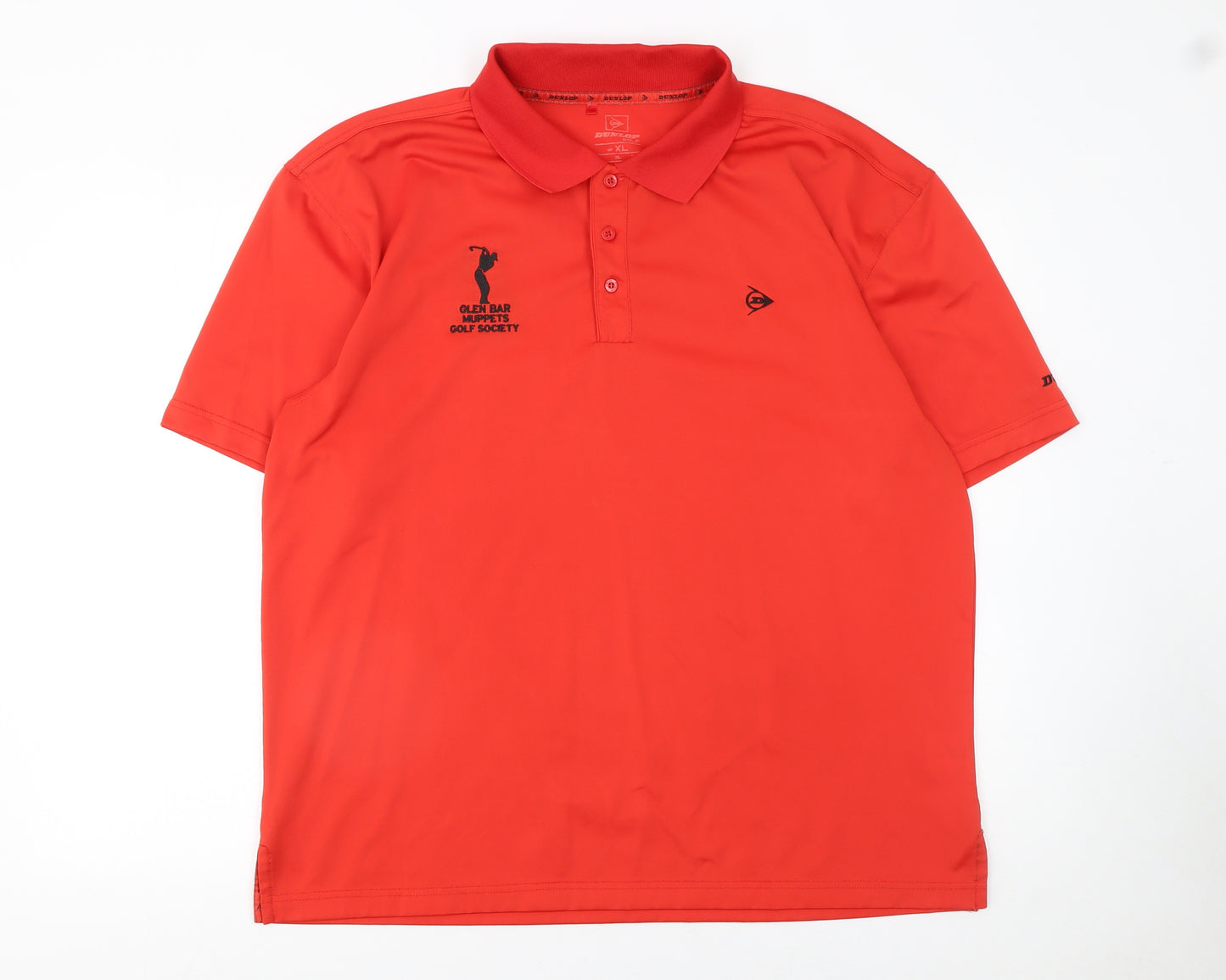 Dunlop Men Red Golf Polo Shirt XL Moisture Wicking Sports Top