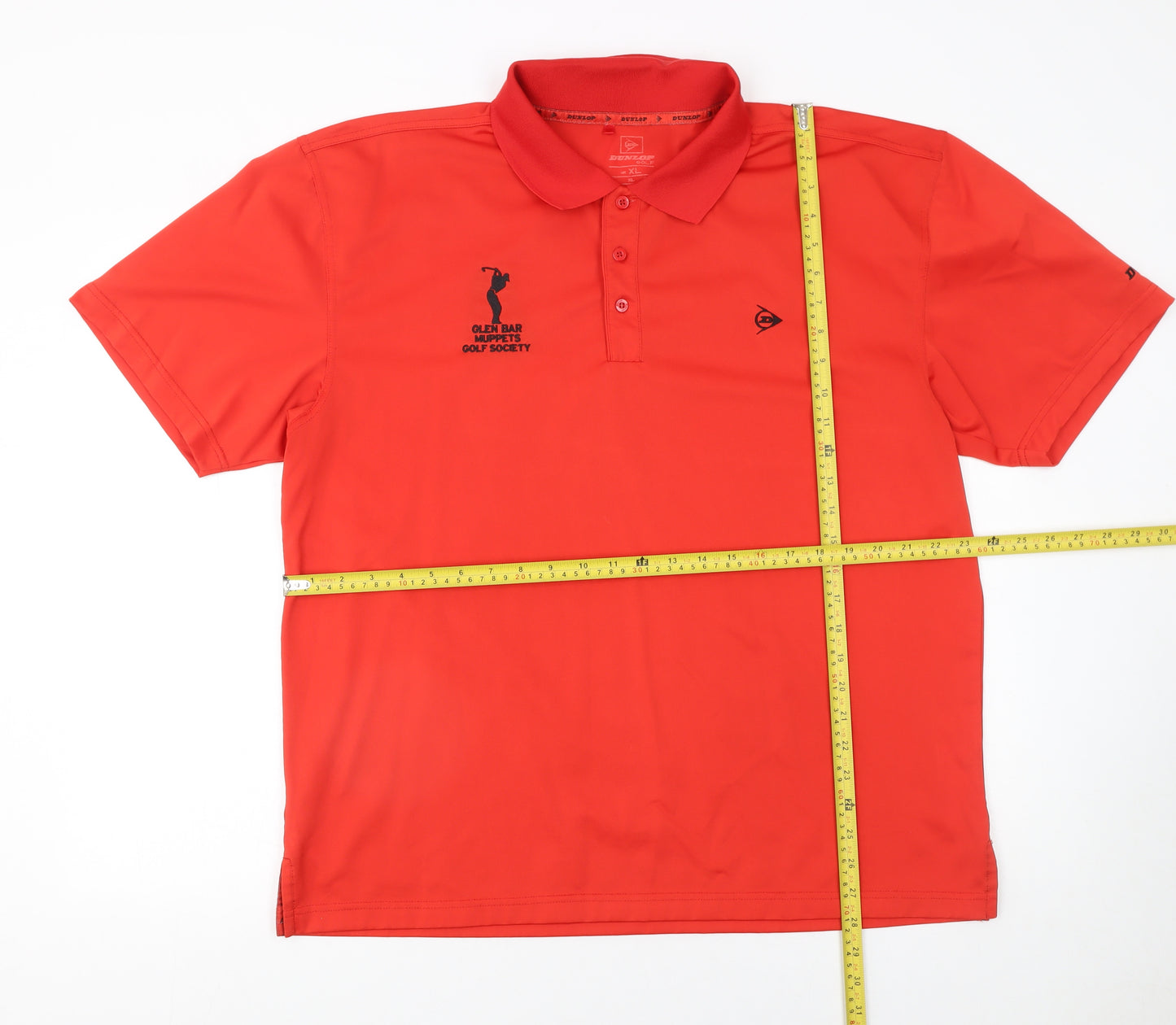 Dunlop Men Red Golf Polo Shirt XL Moisture Wicking Sports Top
