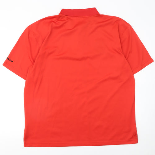 Dunlop Men Red Golf Polo Shirt XL Moisture Wicking Sports Top
