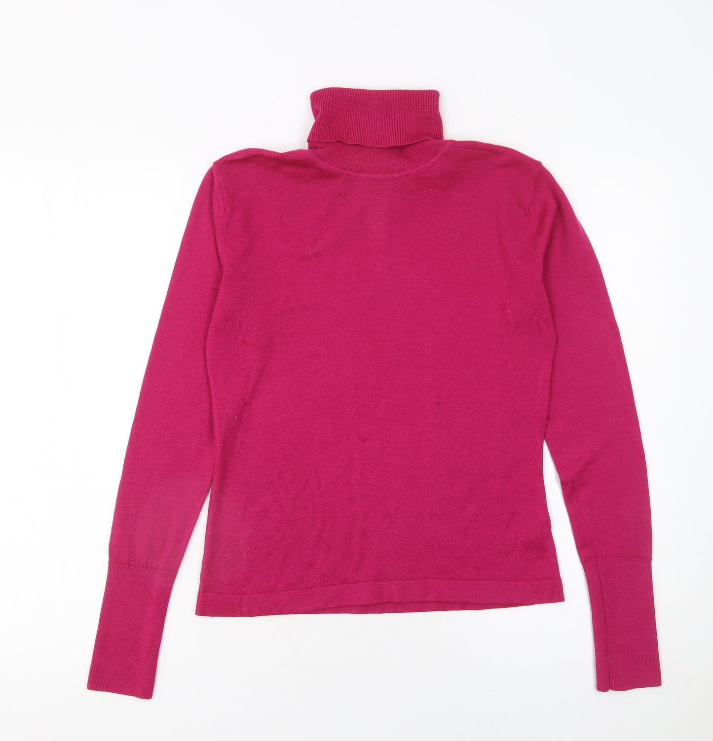 Turnover Womens Pink Wool Roll Neck Jumper Size S Long Sleeve Knit
