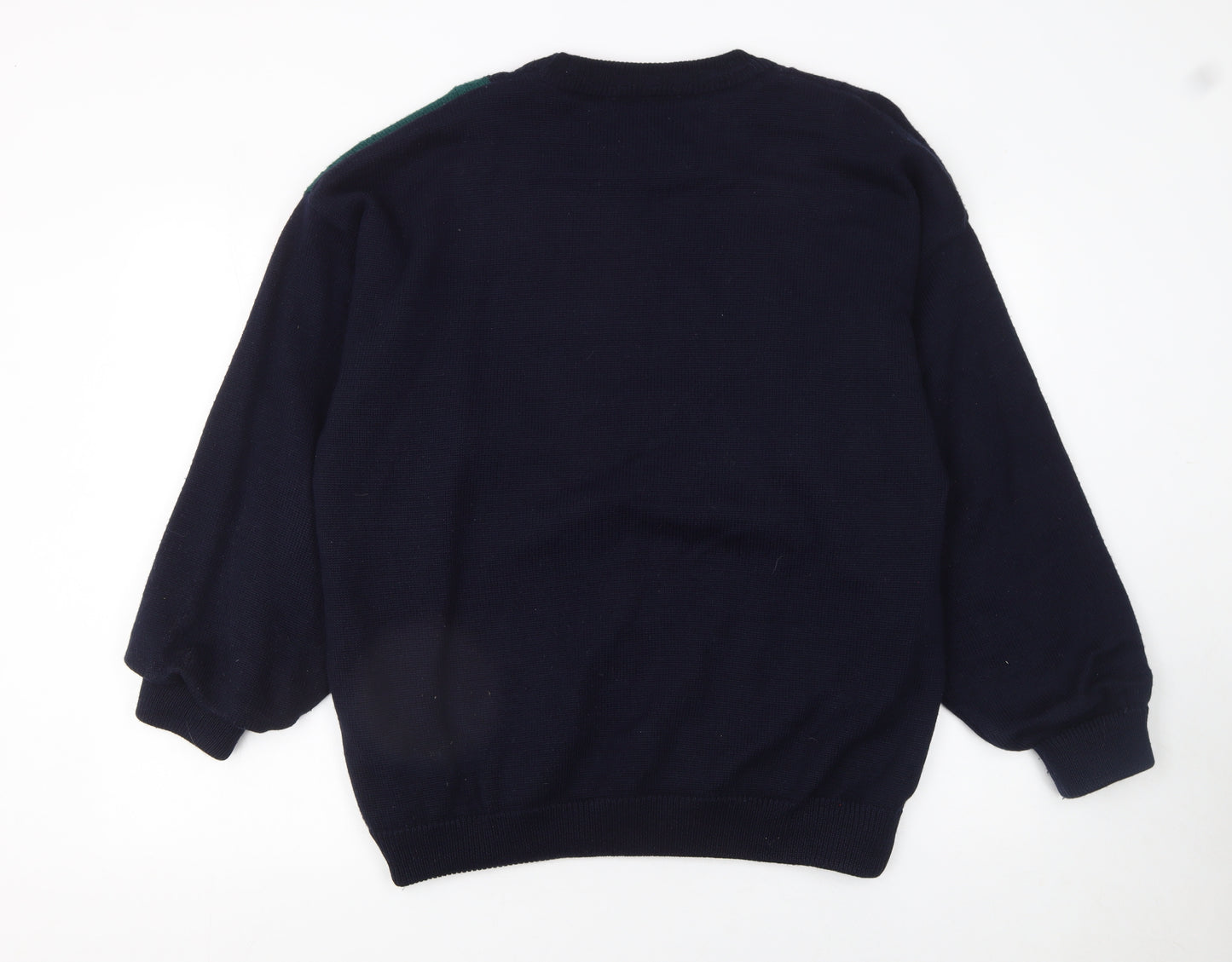 Serious Golf Men's Blue Wool Argyle Pullover Jumper Size L