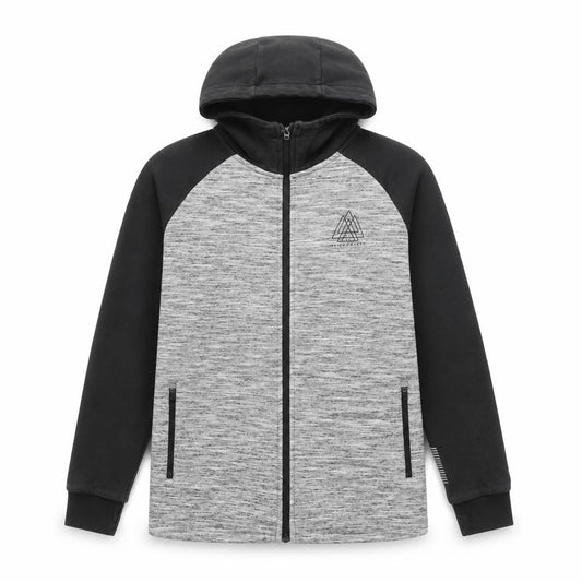Front view of Next boys’ grey full zip hoodie 13 years regular fit fleece jacket