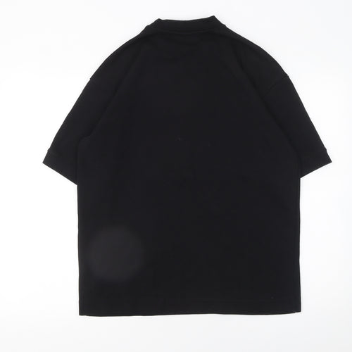 PULL&BEAR Men's Black Relaxed Fit Short Sleeve Cotton T-Shirt Size S