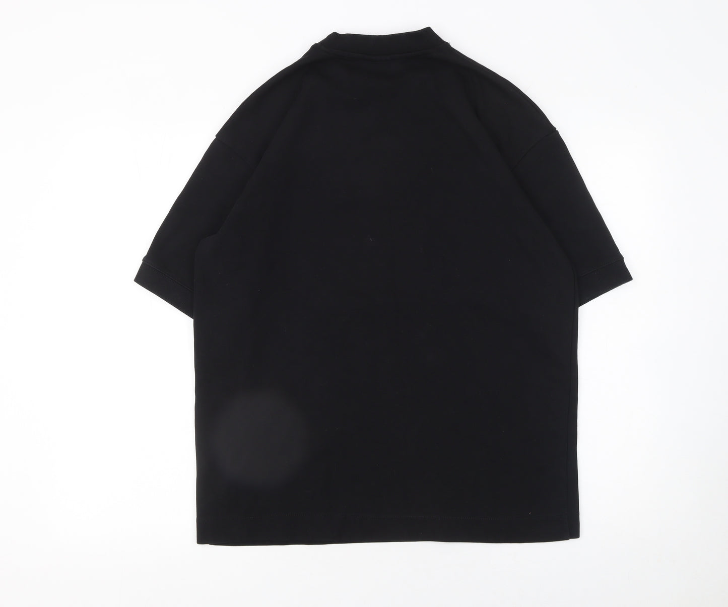 PULL&BEAR Men's Black Relaxed Fit Short Sleeve Cotton T-Shirt Size S