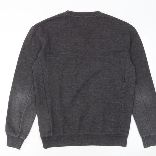 Zara Mens Grey Knit Crew Neck Pullover Jumper Size M