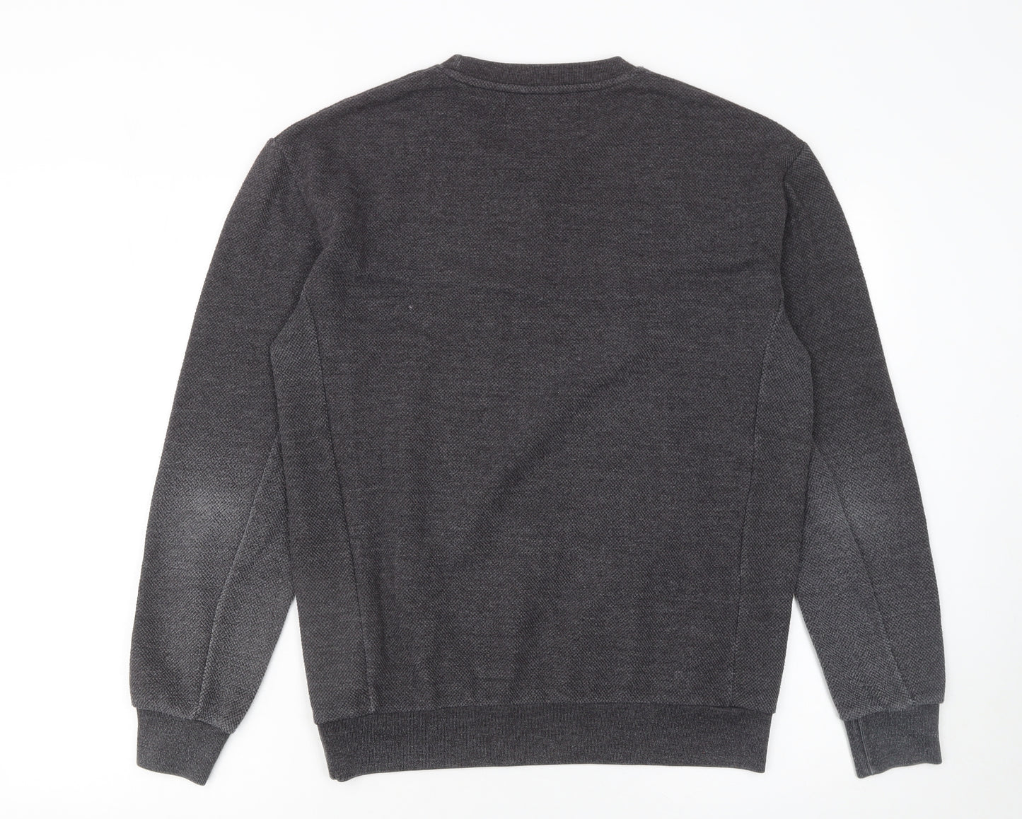 Zara Mens Grey Knit Crew Neck Pullover Jumper Size M