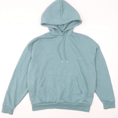 Boohoo Womens Blue XS Pullover Hoodie Cotton Blend Casual