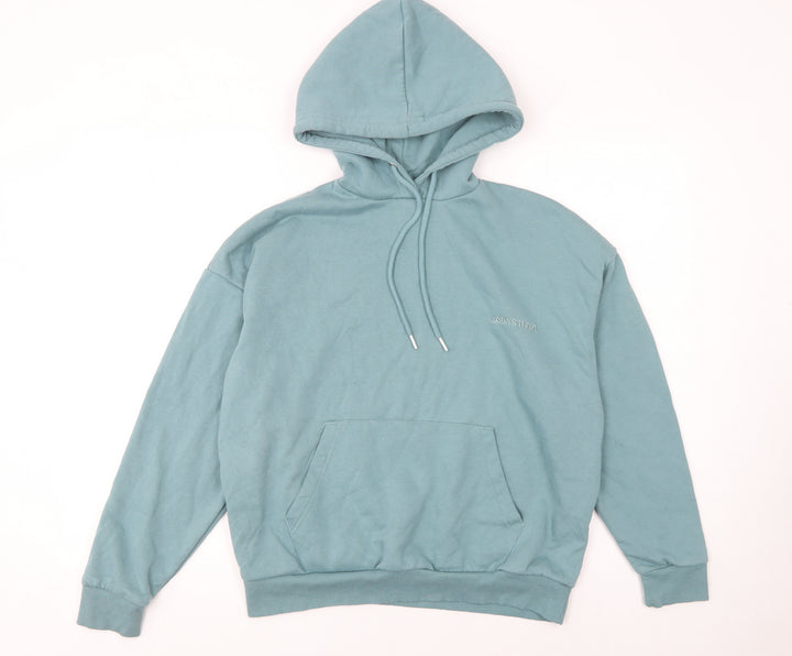 Boohoo Womens Blue XS Pullover Hoodie Cotton Blend Casual