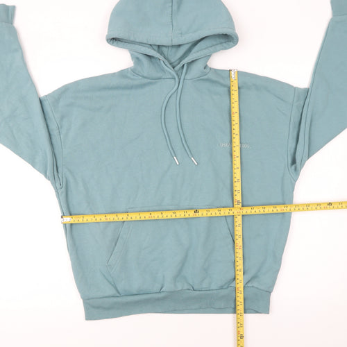 Boohoo Womens Blue XS Pullover Hoodie Cotton Blend Casual