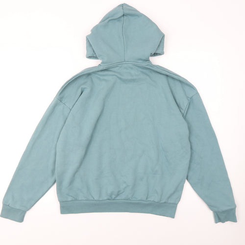 Boohoo Womens Blue XS Pullover Hoodie Cotton Blend Casual