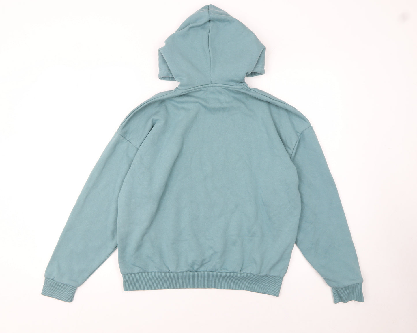 Boohoo Womens Blue XS Pullover Hoodie Cotton Blend Casual