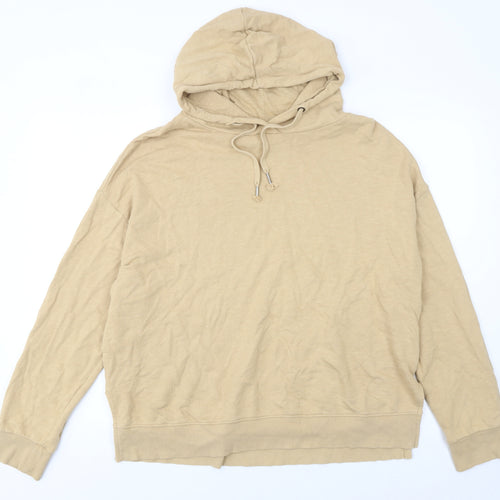 Next Women Beige L Pullover Hoodie 100% Cotton Casual