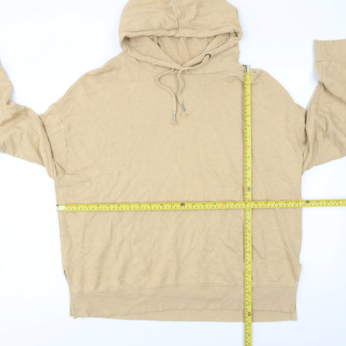 Next Women Beige L Pullover Hoodie 100% Cotton Casual