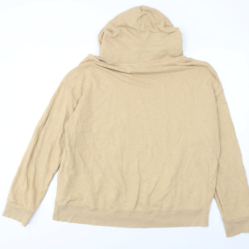 Next Women Beige L Pullover Hoodie 100% Cotton Casual