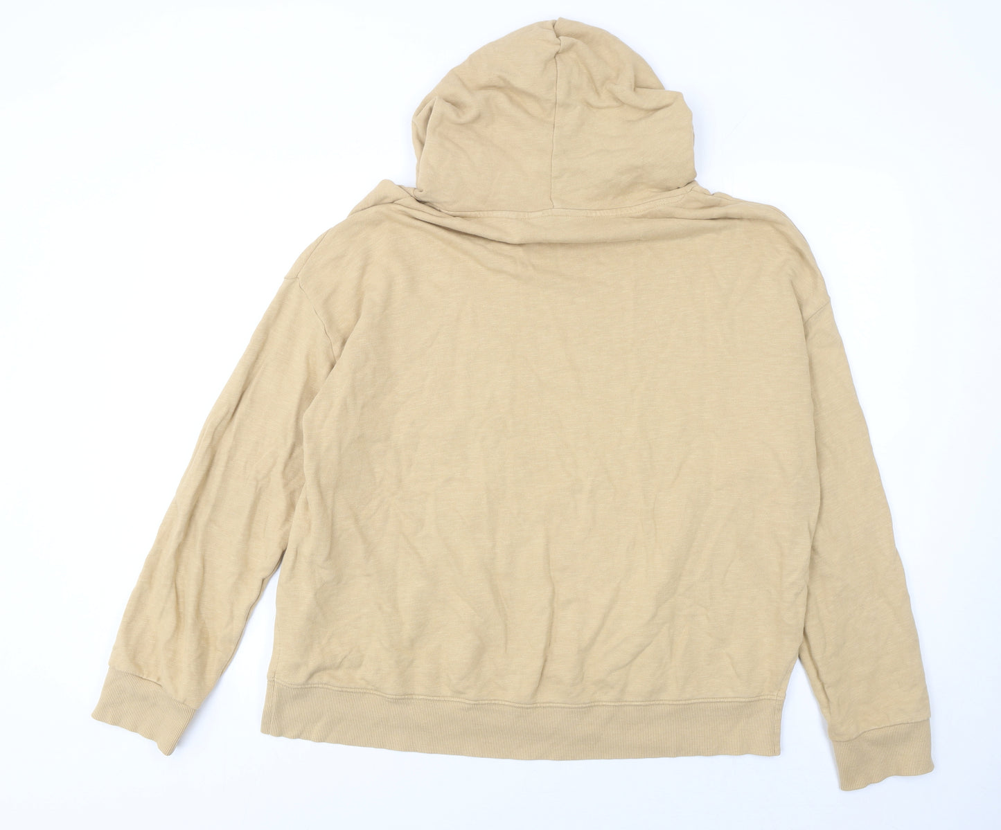 Next Women Beige L Pullover Hoodie 100% Cotton Casual