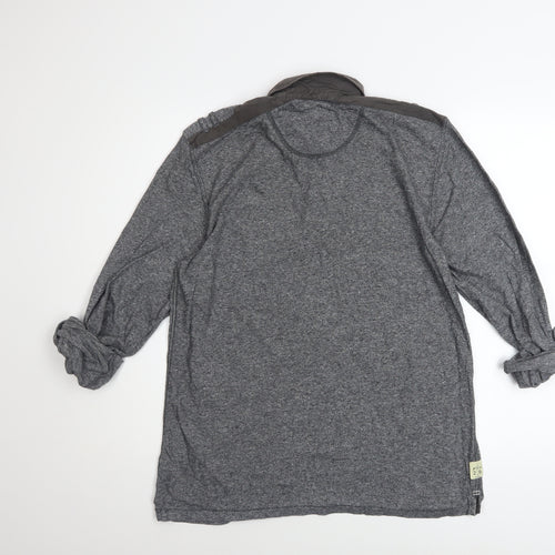 Next Men's Grey Cotton Long Sleeve Casual Button-Up Shirt Size M