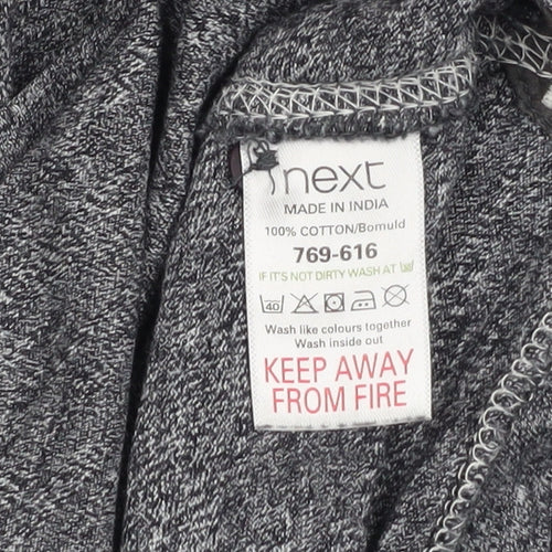 Next Men's Grey Cotton Long Sleeve Casual Button-Up Shirt Size M