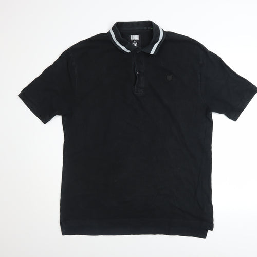 Superdry Men's Black Cotton Polo Shirt Size S Regular Fit