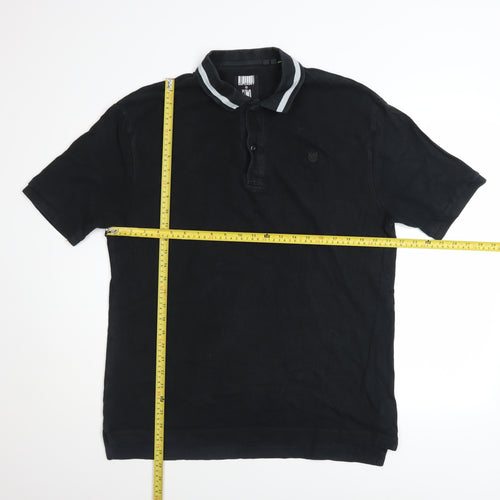 Superdry Men's Black Cotton Polo Shirt Size S Regular Fit