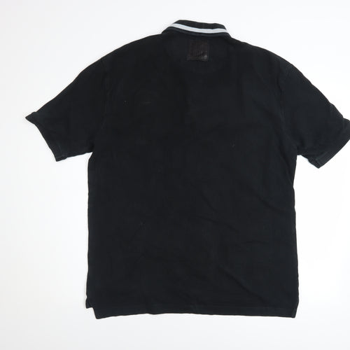 Superdry Men's Black Cotton Polo Shirt Size S Regular Fit