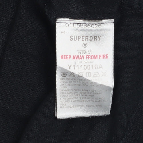 Superdry Men's Black Cotton Polo Shirt Size S Regular Fit